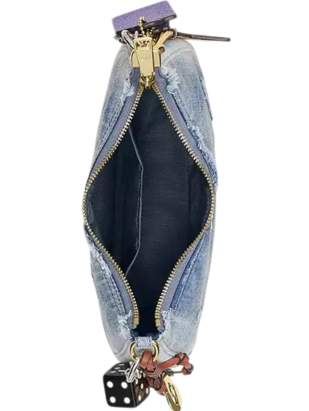Coach Loved Denim Shoulder Bag with Decorative Charms - NEW - Picture 4 of 13